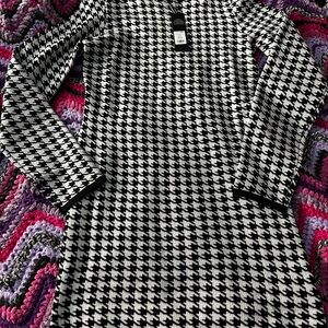 Fashion Nova Black and White Houndstooth Mini Dress